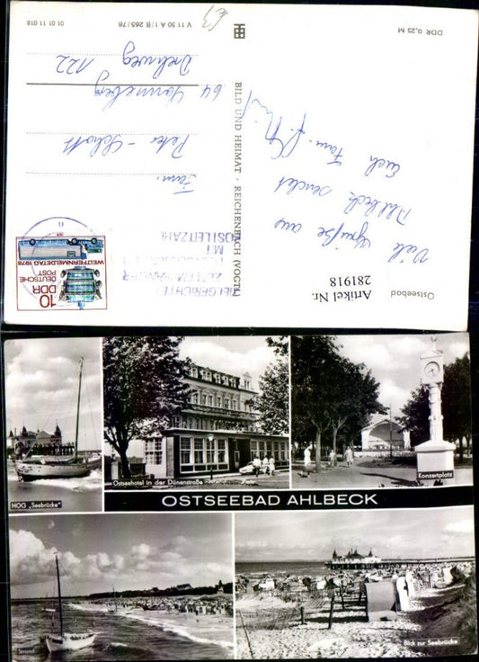 281918,Ostseebad Ahlbeck HOG Seebrücke Strand Konzertplatz Ostseehotel Mehrbildkarte