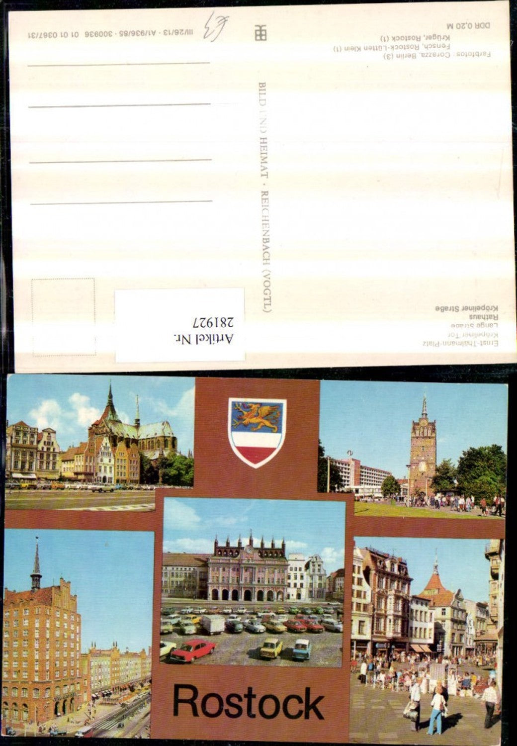 281927,Rostock Ernst-Thälmann-Platz Kröpeliner Tor Rathaus Mehrbildkarte