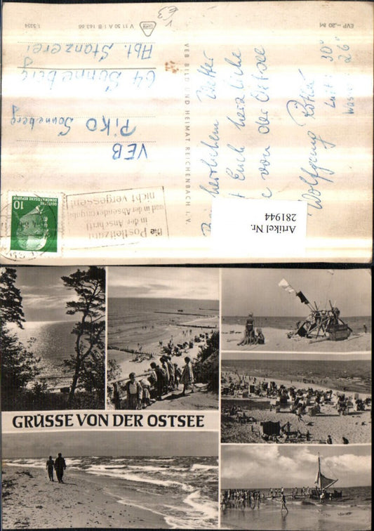 281944,Grüße von d. Ostsee Strand Strandleben Mehrbildkarte pub VEB