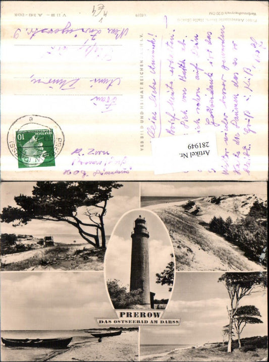 281949,Prerow am Darß Leuchtturm Strand Boote Partien Mehrbildkarte pub VEB 1/3379