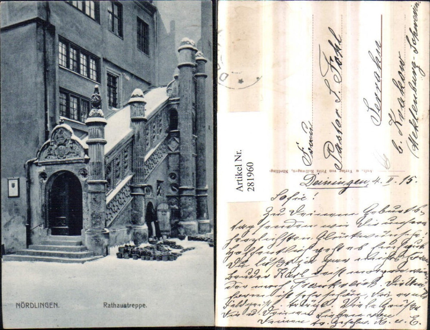281960,Nördlingen Rathaustreppe Winterbild