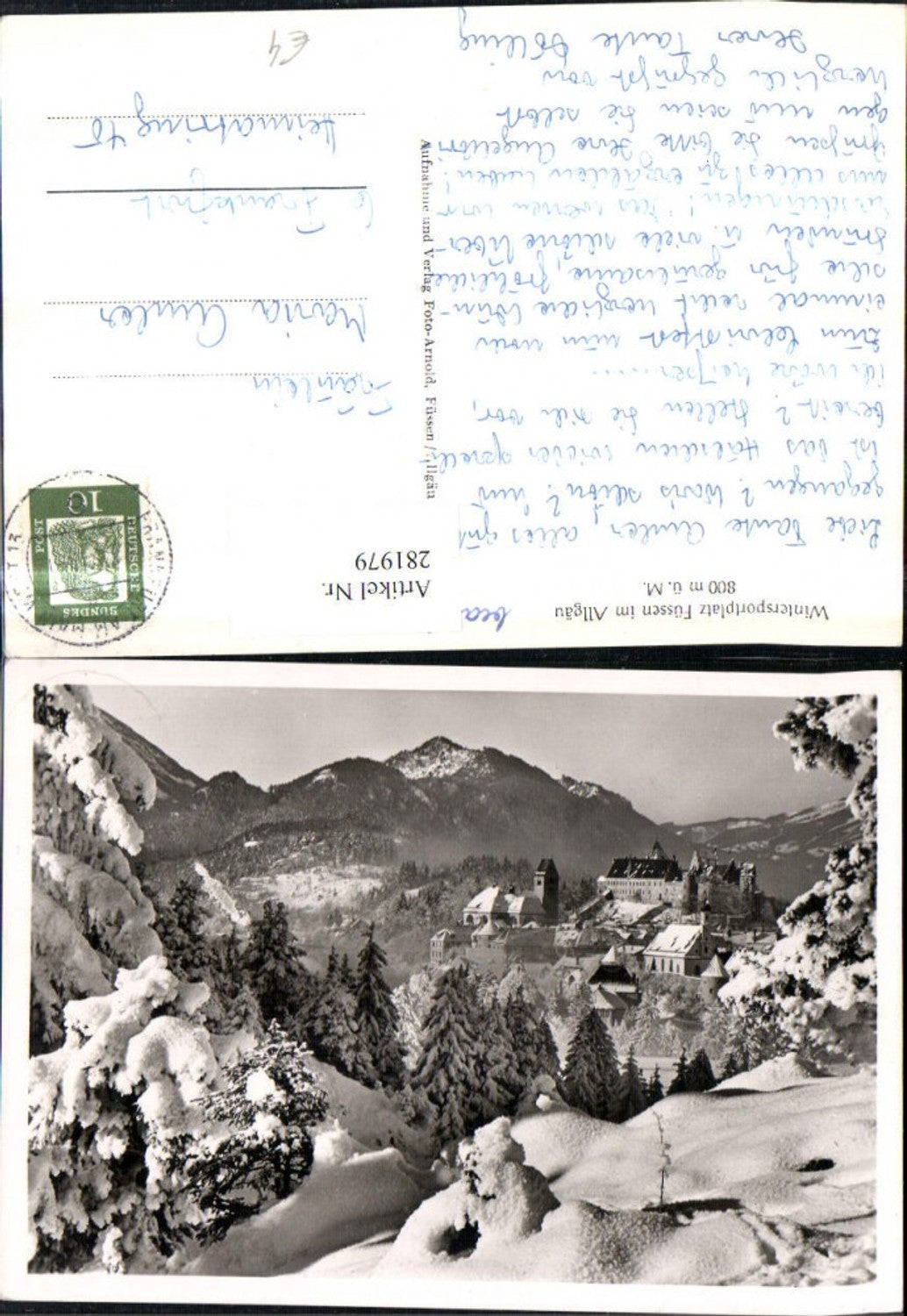 281979,Füssen im Allgäu Teilansicht Bergkulisse Winterbild