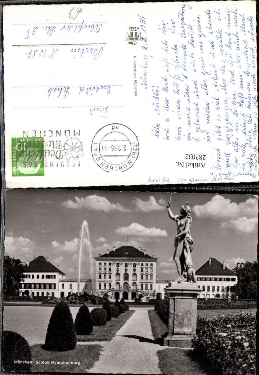 282032,München Schloss Nymphenburg Statue Springbrunnen Fontäne