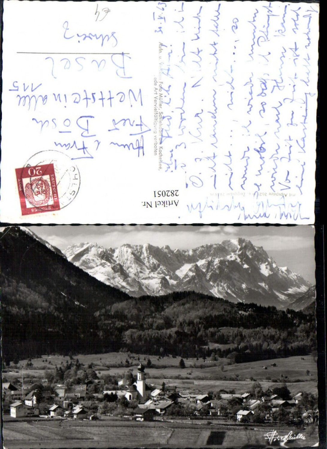 282051,Ohlstadt Totale m. Alpspitze u. Zugspitze Bergkulisse