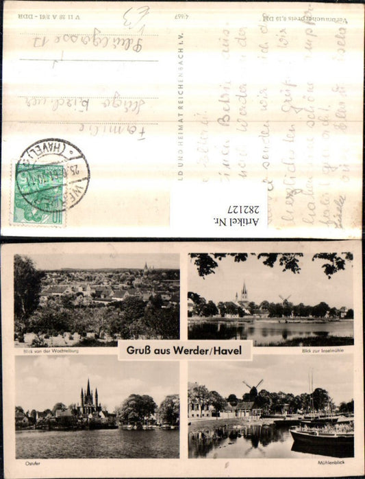 282127,Gruß aus Werder an d. Havel Totale Inselmühle Windmühle Mehrbildkarte pub VEB 4/667