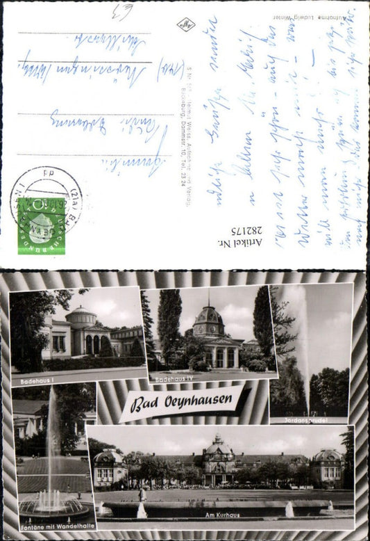 282175,Bad Oeynhausen Badehaus Kurhaus Fontäne Jordansprudel Mehrbildkarte