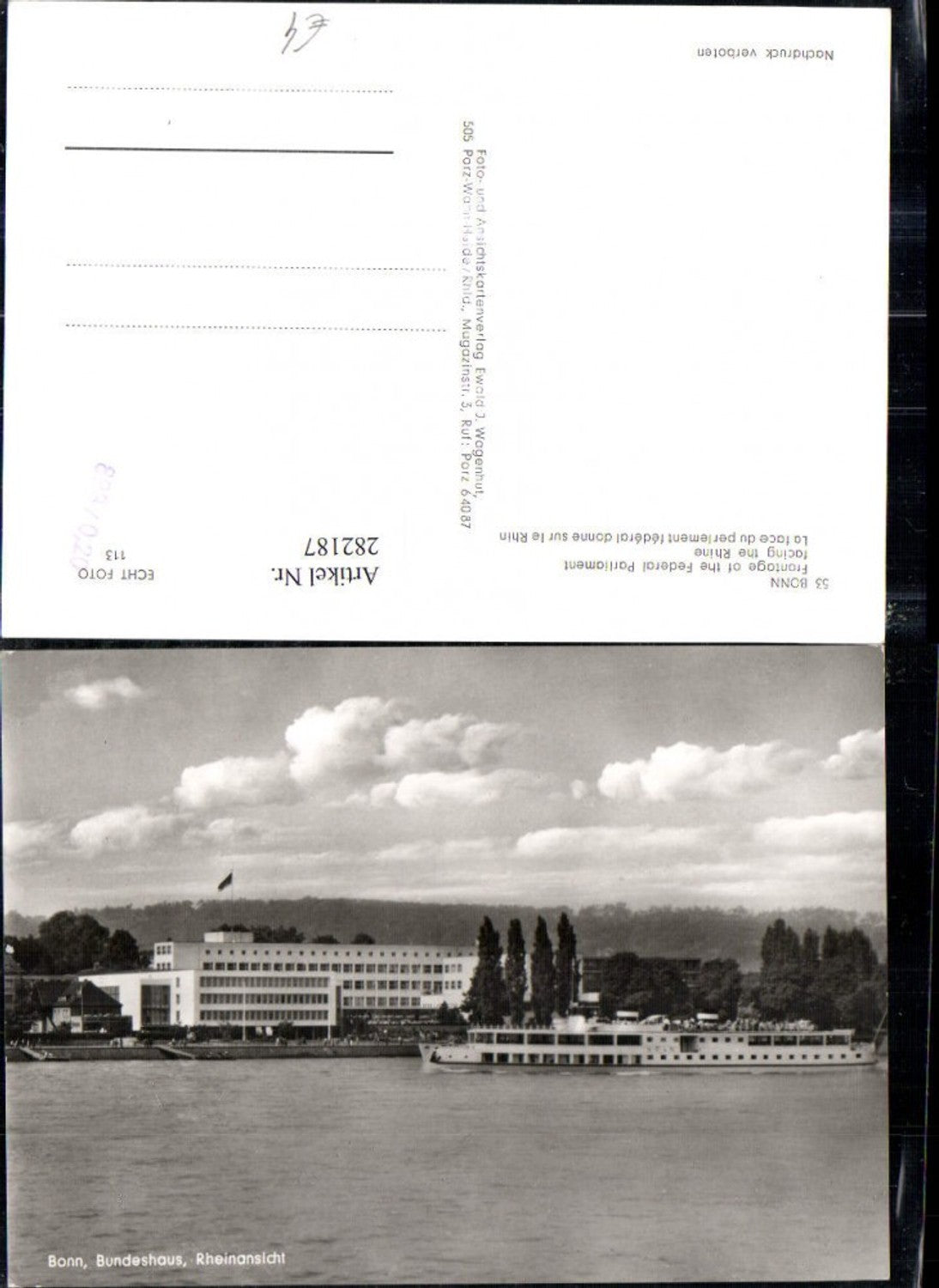 282187,Bonn am Rhein Bundeshaus Dampfer Schiff Rhein