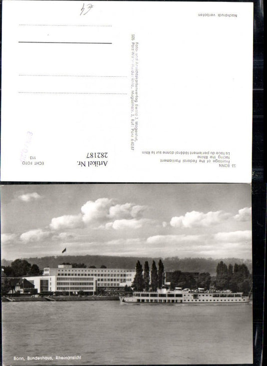 282187,Bonn am Rhein Bundeshaus Dampfer Schiff Rhein