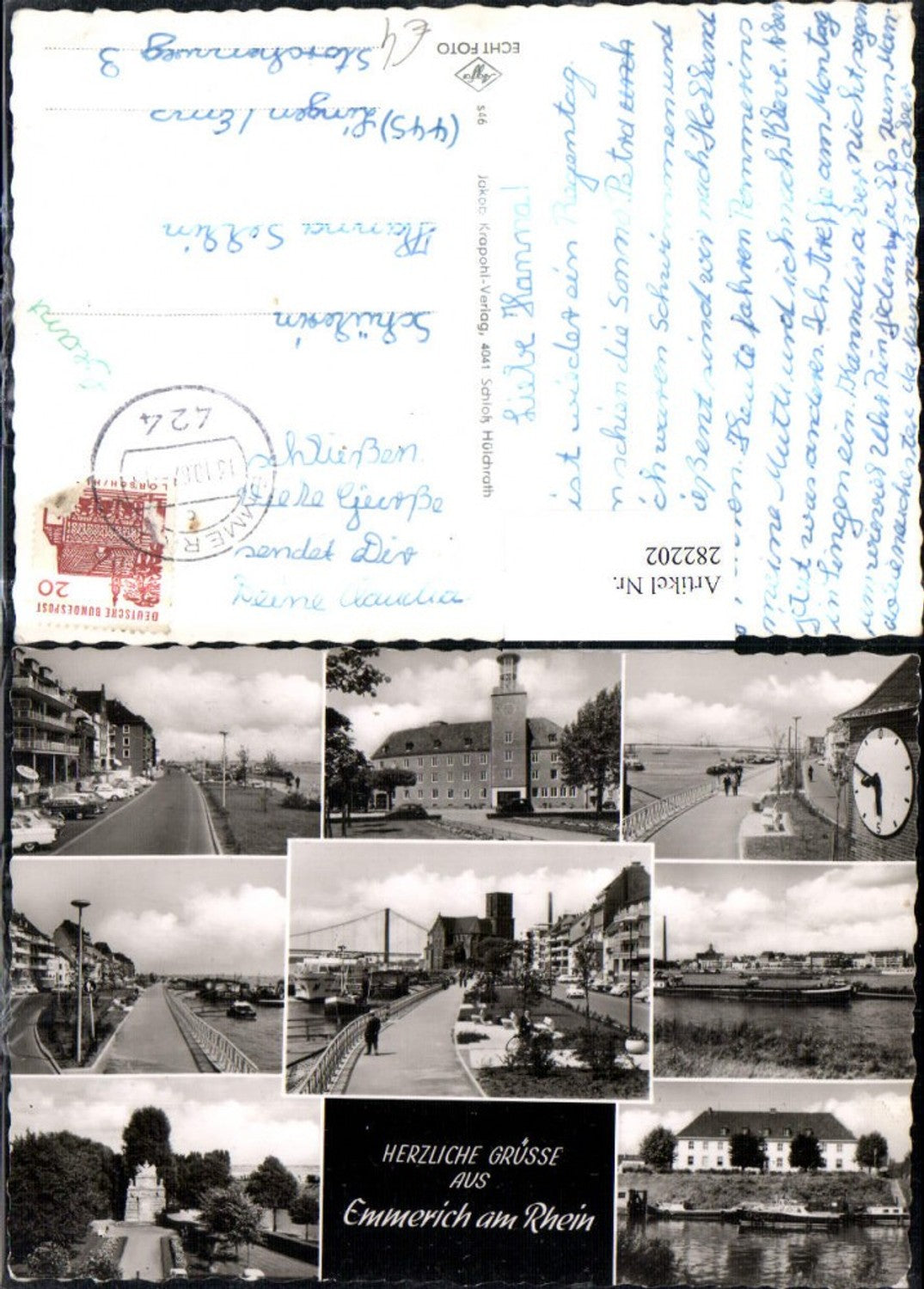 282202,Emmerich am Rhein Straßenansichten Gebäude Uhr Promenade Denkmal Mehrbildkarte