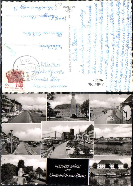 282202,Emmerich am Rhein Straßenansichten Gebäude Uhr Promenade Denkmal Mehrbildkarte