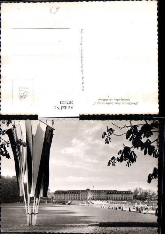 282223, Ludwigsburg Palace, Palace Gardens with South Front, Flags