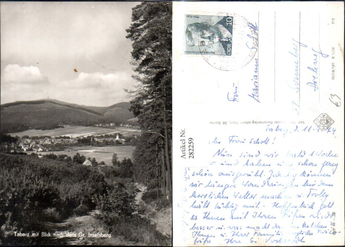 282259, Tabarz Total view with a view towards the Großer Inselsberg