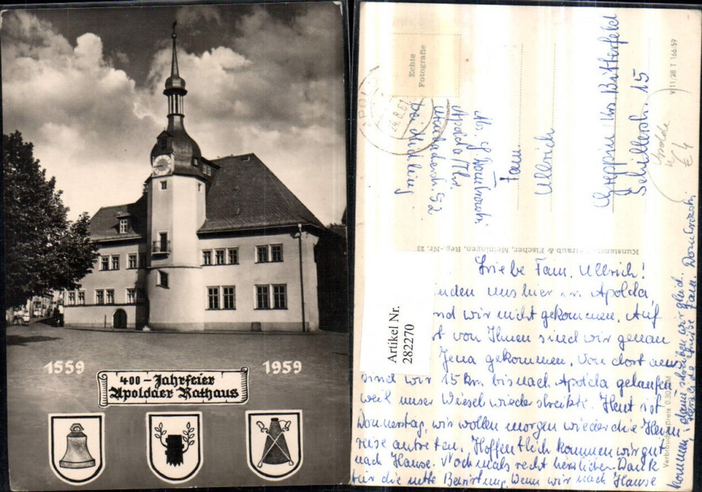 282270,Apolda Rathaus 400 Jahrfeier Wappen