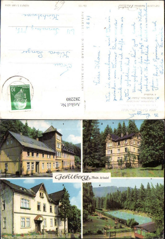 282280,Gehlberg Kinderferienheim FDGB-Heim Jonny Schehr u. Frieden Waldbad Mehrbildkarte