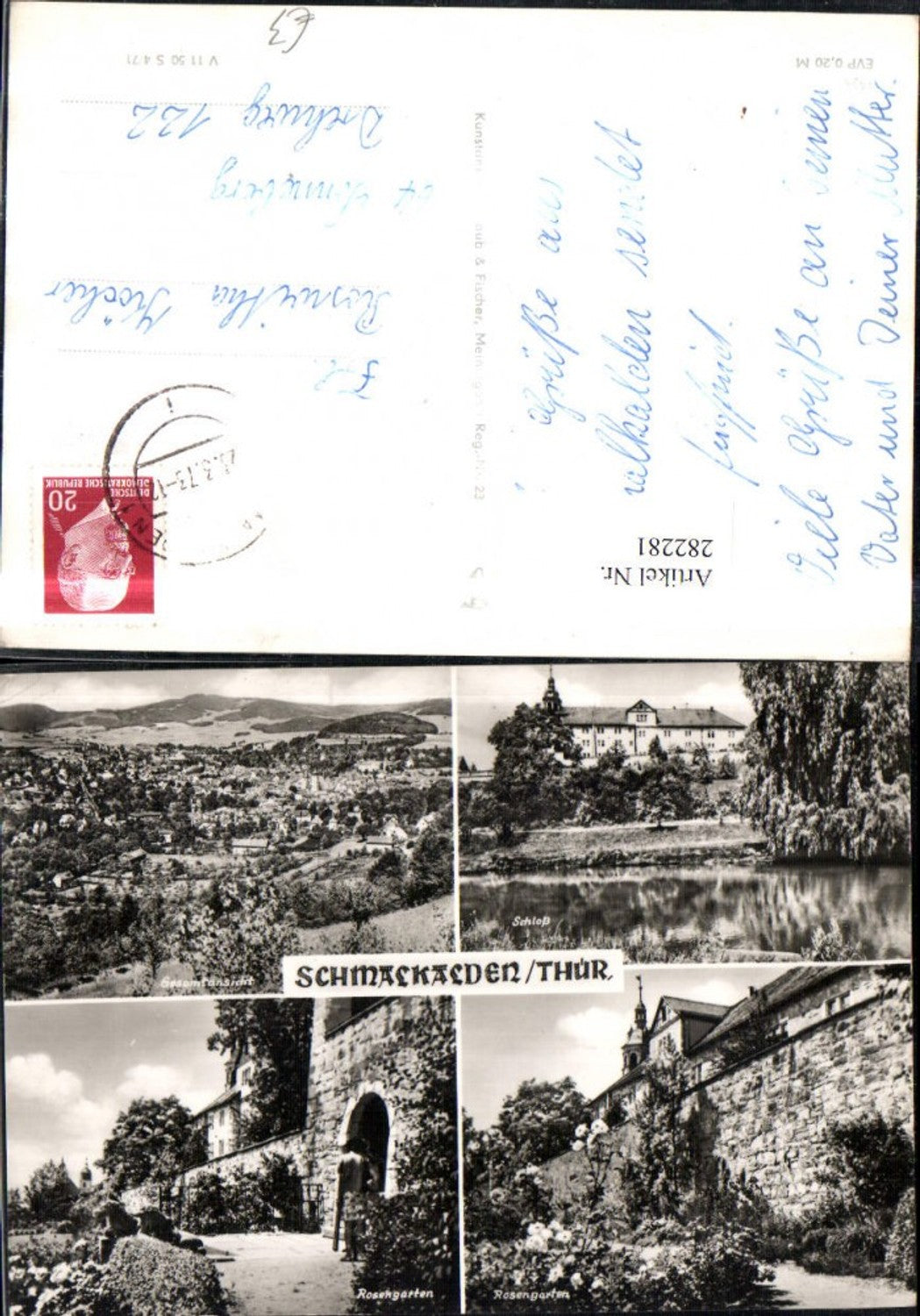 282281,Schmalkalden Totale Schloss Rosengarten Mehrbildkarte