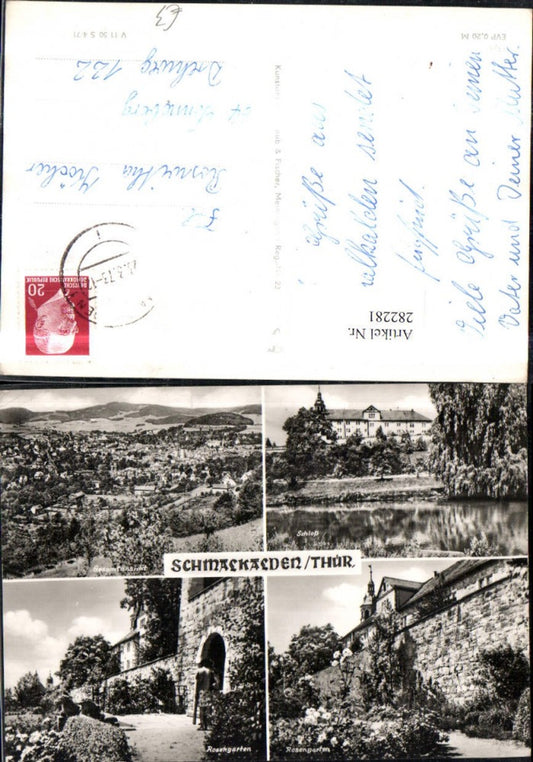 282281,Schmalkalden Totale Schloss Rosengarten Mehrbildkarte