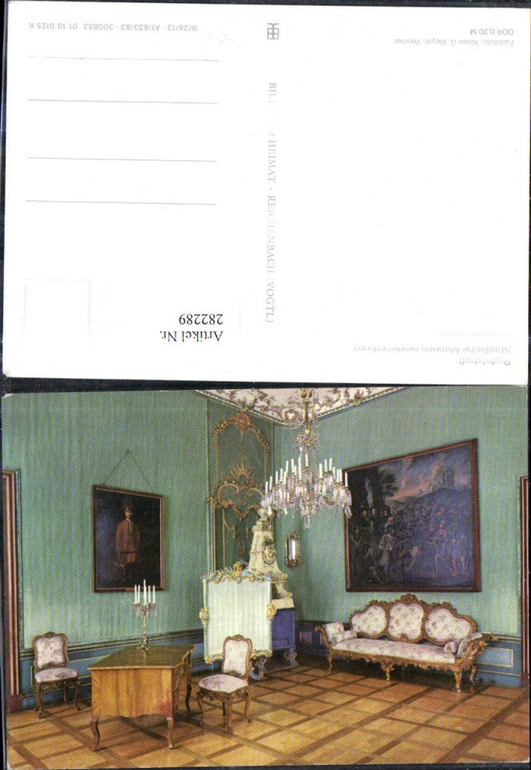 282289,Rudolstadt Heidecksburg Grünes Eckkabinett Innenansicht