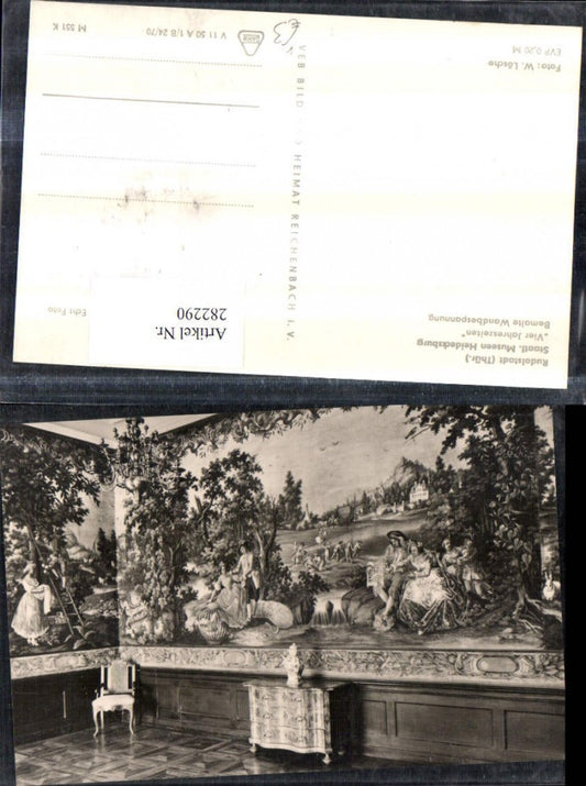 282290,Rudolstadt Heidecksburg Vier Jahreszeiten Bemalte Wandbespannung pub VEB