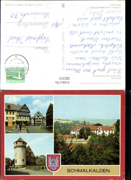 282315, Schmalkalden Old Market Powder Tower Wilhelmsburg Castle Multi-view postcard