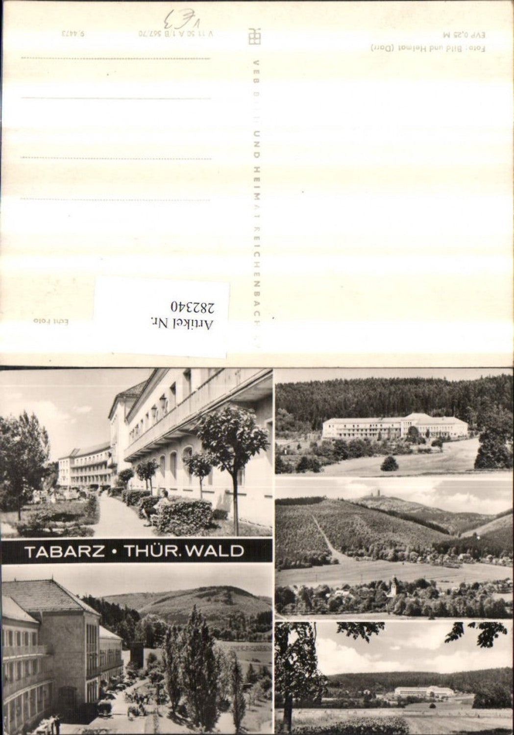 282340, Tabarz Kurhaus building multi-image postcard pub VEB