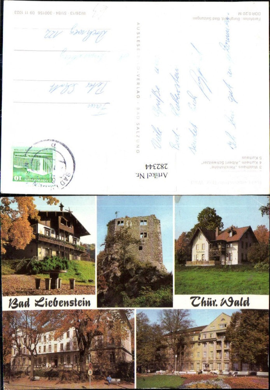 282344,Bad Liebenstein Ruine Waldhaus Kurheim Albert Schweitzer Kurhaus Haus Feodora Mehrbildkarte