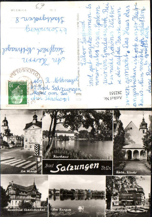 282351, Bad Salzungen Kurhaus Markt Katholische Kirche Friedensbrunnen Kinderheim Multi-image map