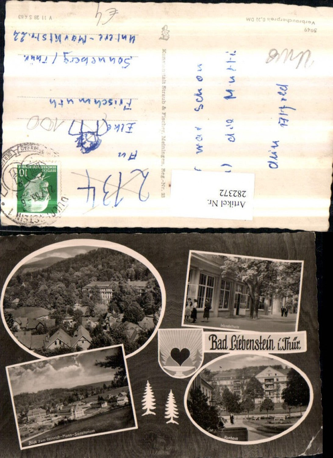 282372,Bad Liebenstein Teilansicht Wandelhalle Kurhaus Heinrich-Mann-Sanatorium Mehrbildkarte