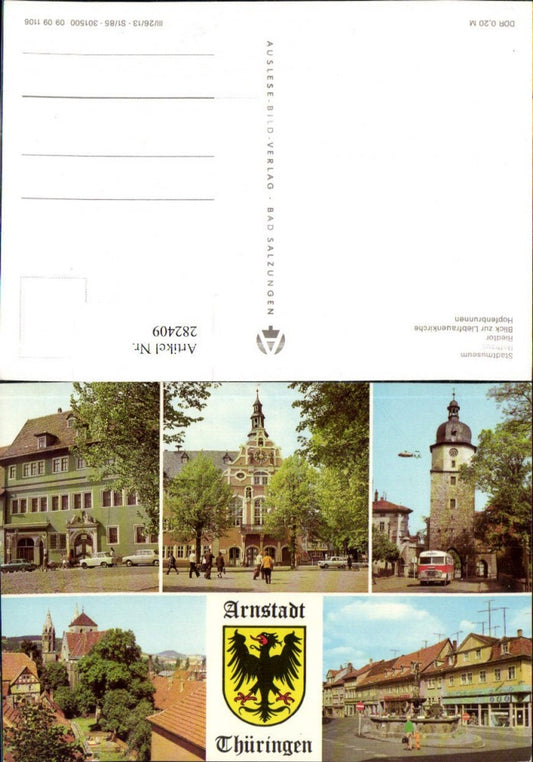 282409,Arnstadt Stadtmuseum Rathaus Riedtor Liebfrauenkirche Hopfenbrunnen Mehrbildkarte