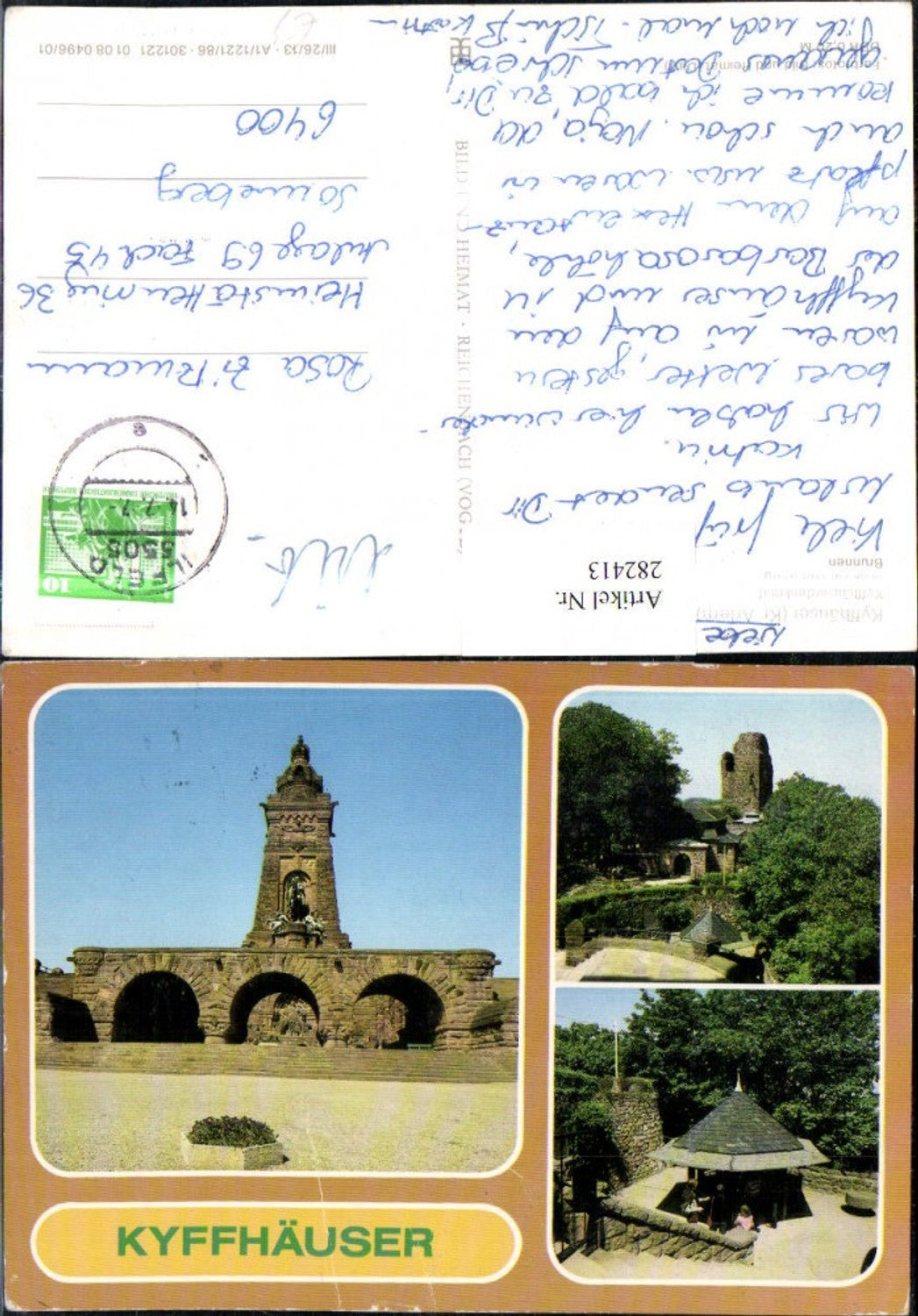 282413,Kyffhäuser Kyffhäuserdenkmal Oberburg Brunnen Mehrbildkarte