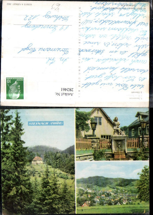 282461,Steinach in Thüringen Totale Sanatorium Rossenbrunnen Brunnen Mehrbildkarte pub VEB