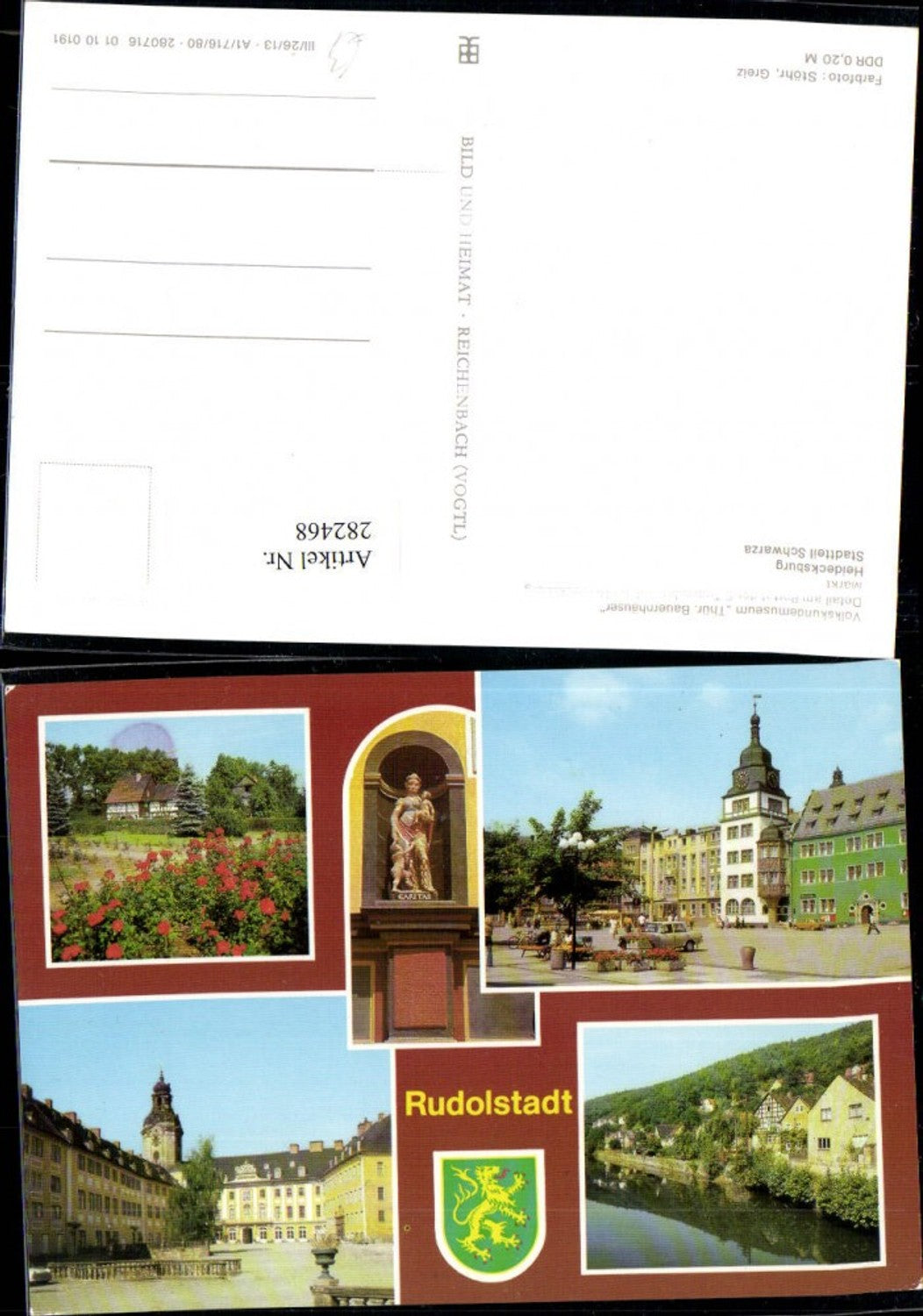 282468,Rudolstadt Volkskundemuseum Heidecksburg Markt Schwarza Mehrbildkarte