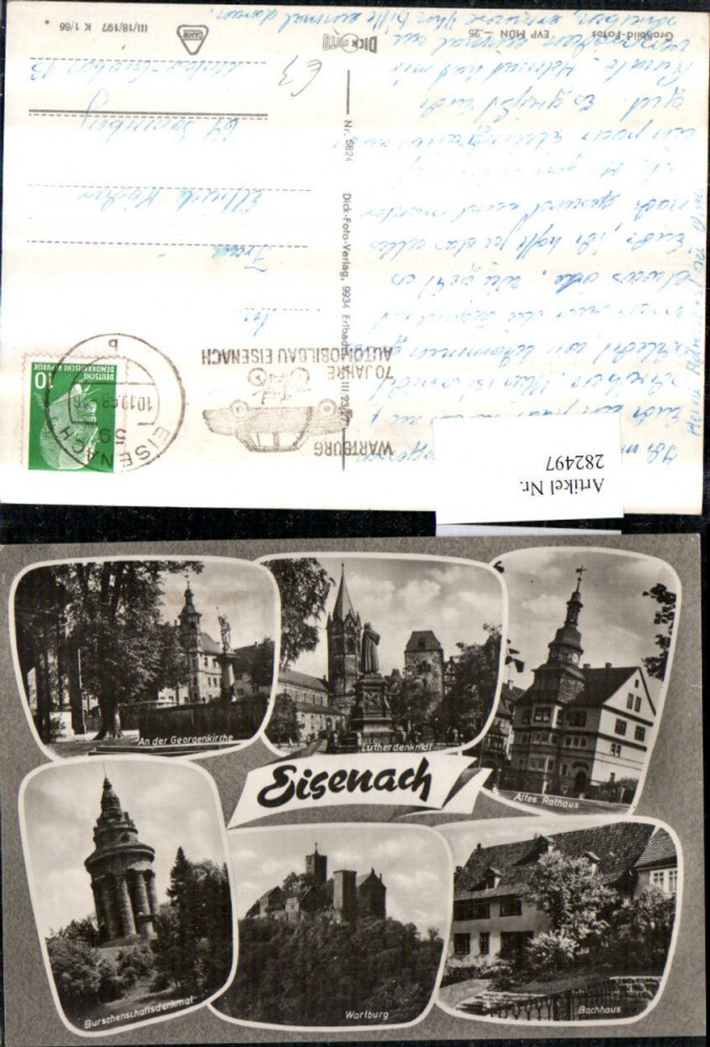 282497, Eisenach St. George's Church Wartburg Castle Student Union Monument Luther Monument Town Hall Multi-view map