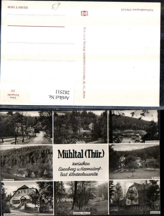 282511,Mühltal b. Eisenberg u. Hermsdorf Froschmühle Pfarrmühle Robertsmühle Ferienheim Mehrbildkarte