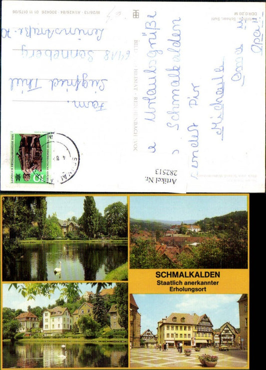 282513,Schmalkalden Totale Teich Schloss Wilhelmsburg Altmarkt Mehrbildkarte