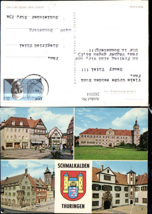 282514,Schmalkalden Altmarkt Schloss Wilhelmsburg Mehrbildkarte