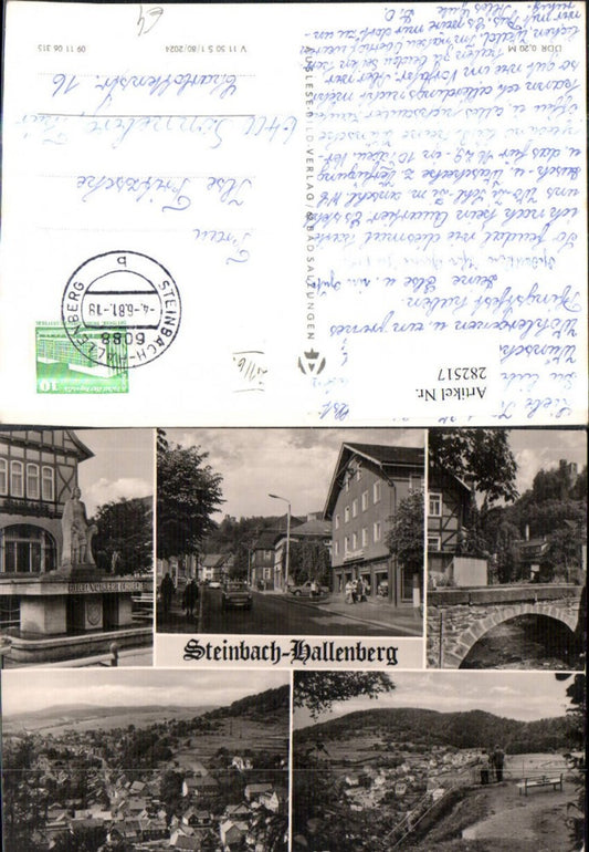 282517,Steinbach-Hallenberg Totale Brücke Straßenansicht Denkmal Mehrbildkarte