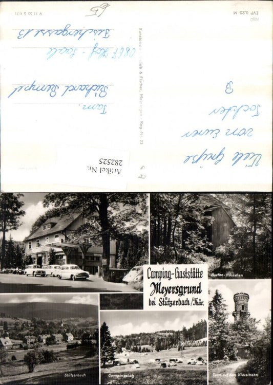 282525,Camping Gaststätte Meyersgrund b. Stützerbach Goethe-Häuschen Turm Mehrbildkarte