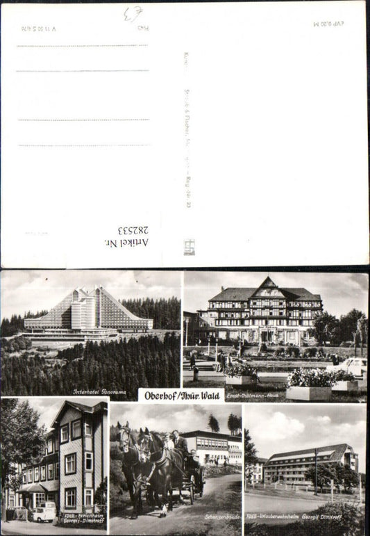 282533,Oberhof Interhotel Panorama Ferienheim Schanzenbaude Pferdekutsche Mehrbildkarte