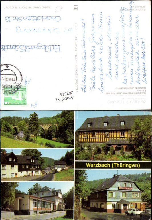 282546,Wurzbach Viadukt im Sormitztal Gaststätte Erholungsheim Rathaus Mehrbildkarte