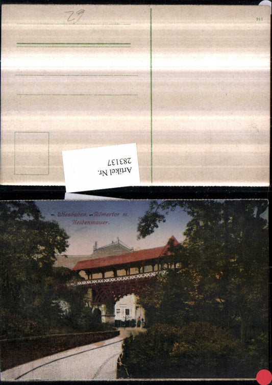 283137,Wiesbaden Römertor m. Heidenmauer Straßenansicht