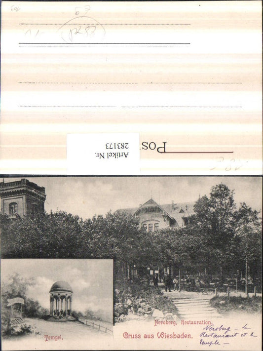 283173,Gruß aus Wiesbaden Neroberg Restauration Tempel Mehrbildkarte
