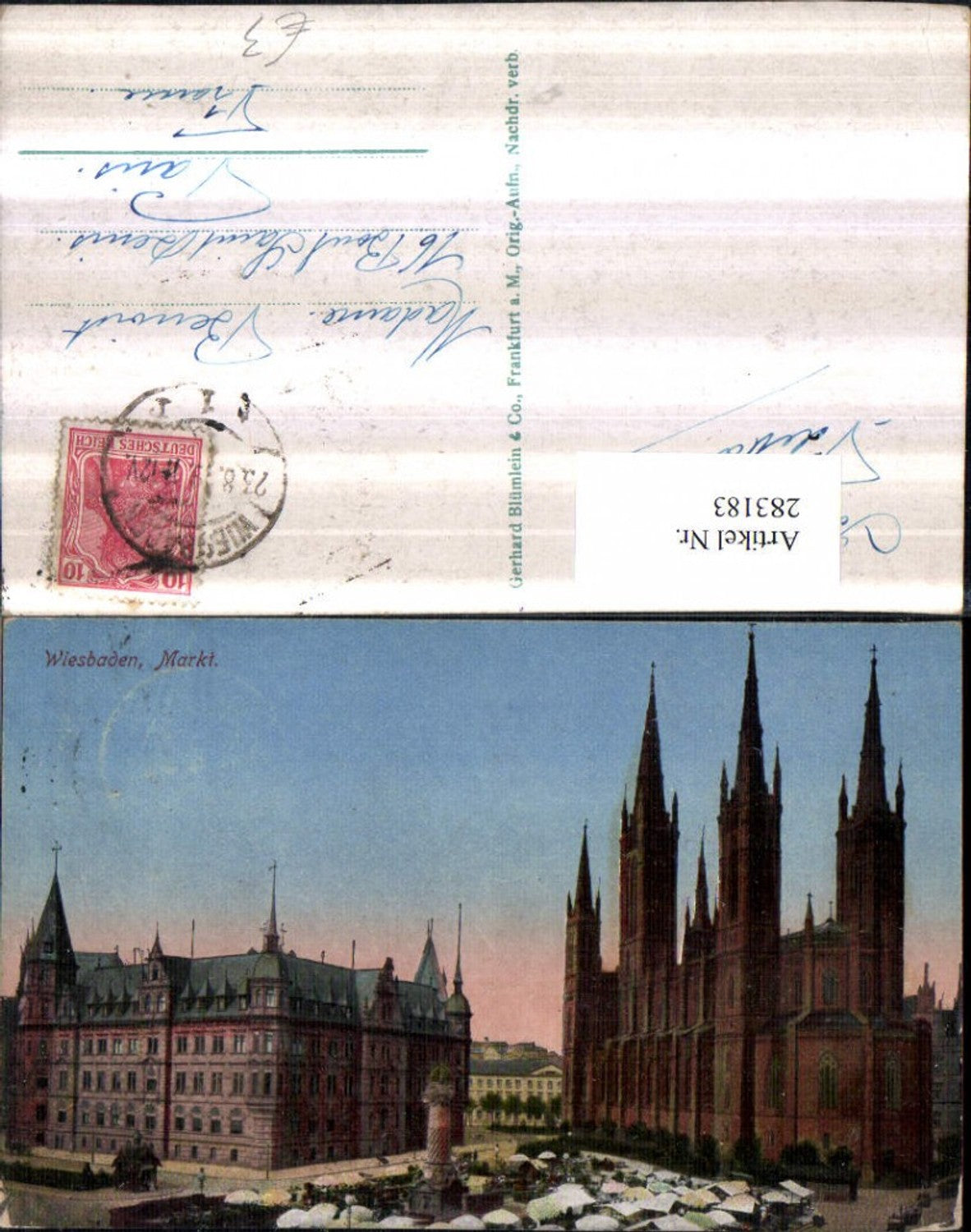 283183,Wiesbaden Markt Kirche u. Rathaus