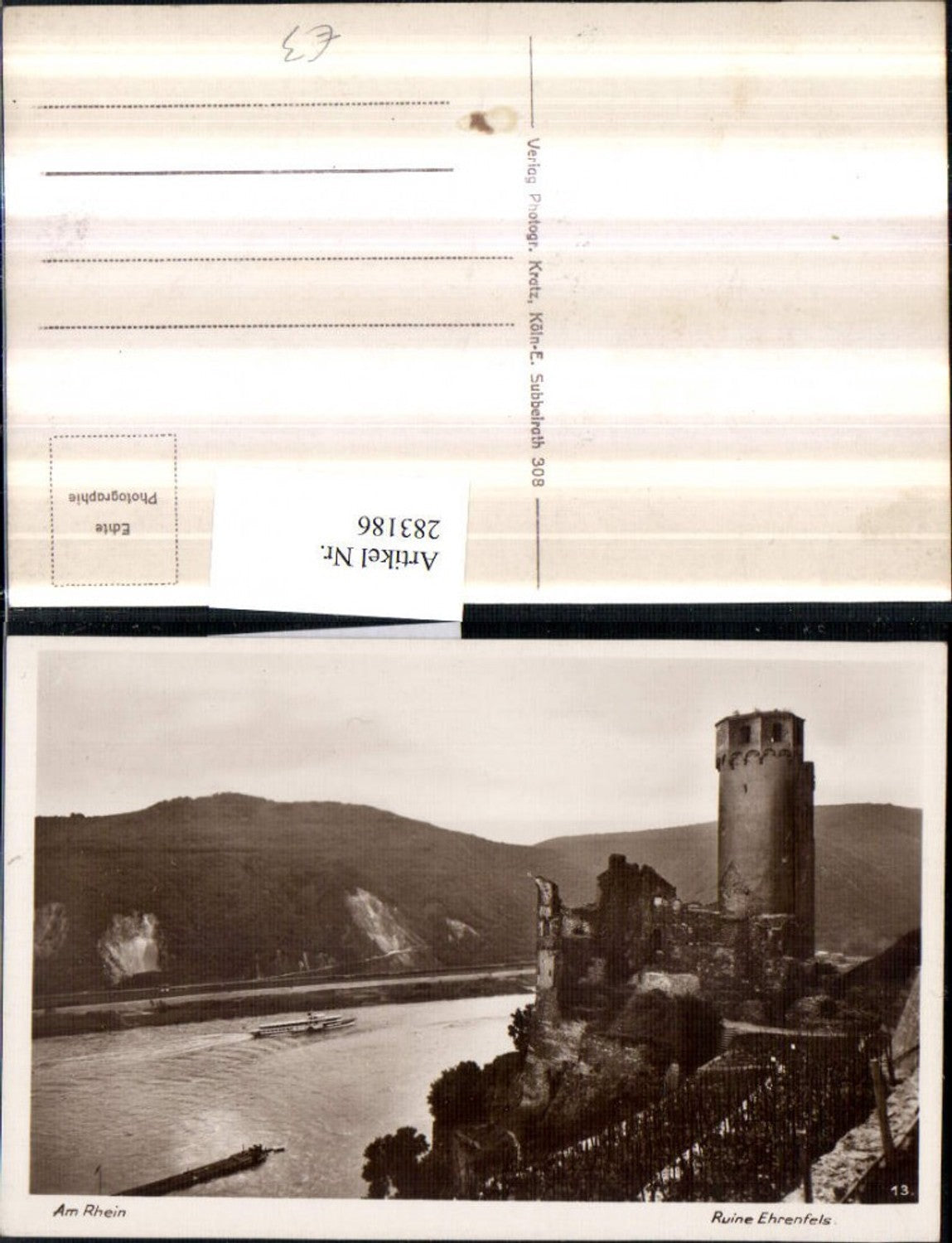 283186,Am Rhein Ruine Ehrenfels b. Rüdesheim