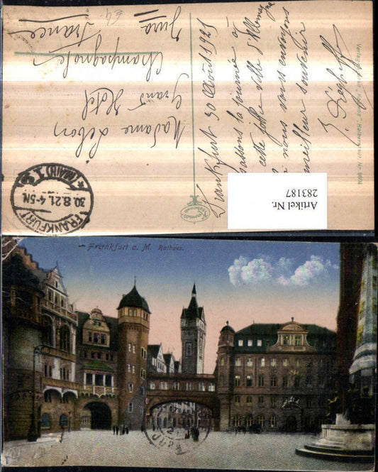 283187,Frankfurt am Main Rathaus Straßenansicht Brücke