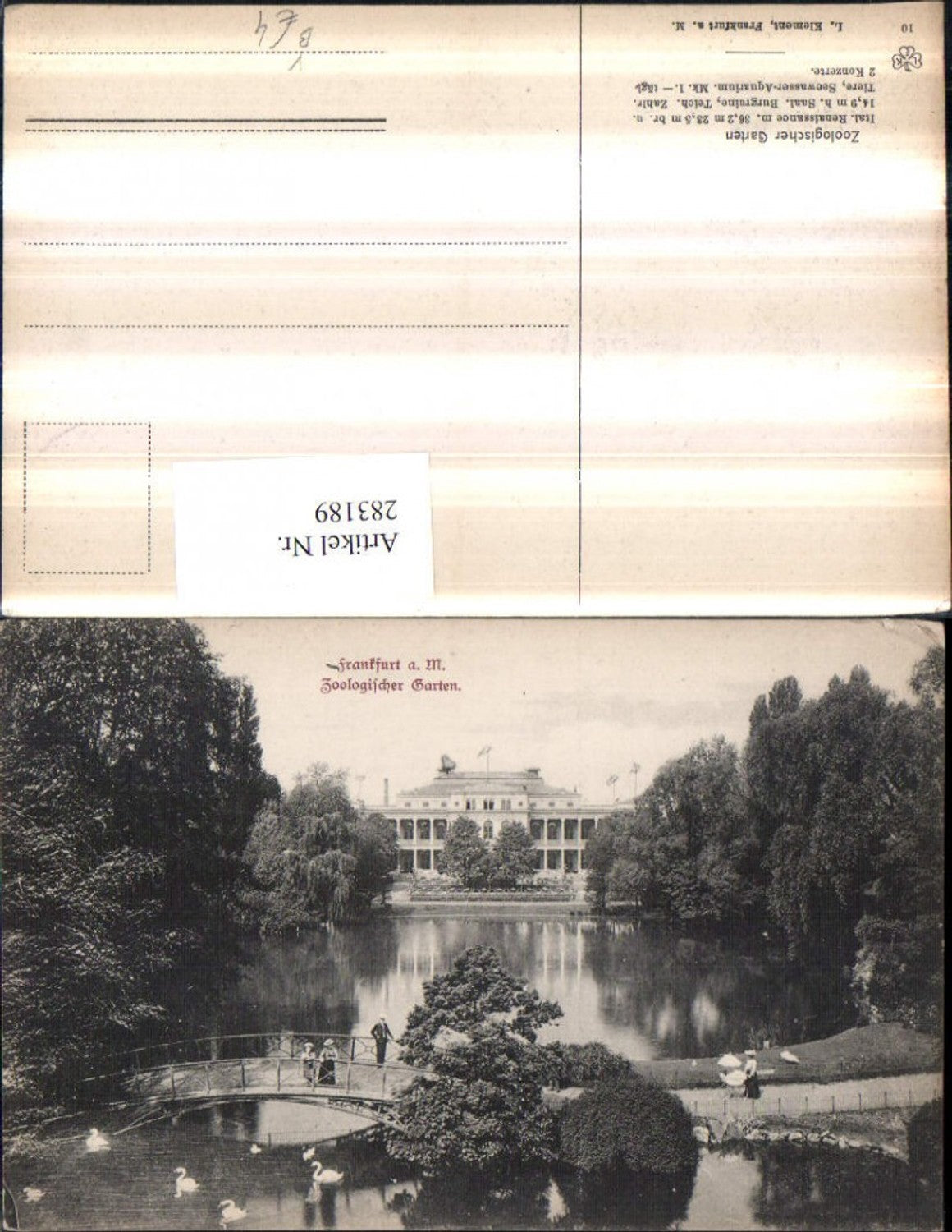 283189,Frankfurt am Main Zoologischer Garten Brücke pub L. Klement 10