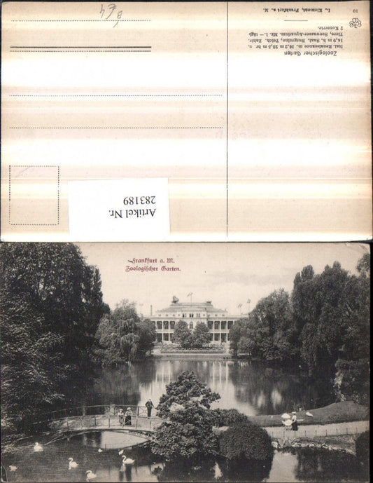 283189,Frankfurt am Main Zoologischer Garten Brücke pub L. Klement 10