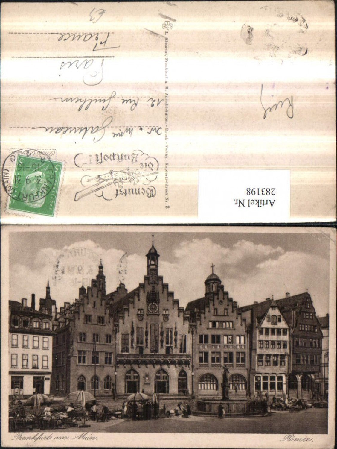 283198,Frankfurt am Main Römer Römerhäuser Brunnen Markt