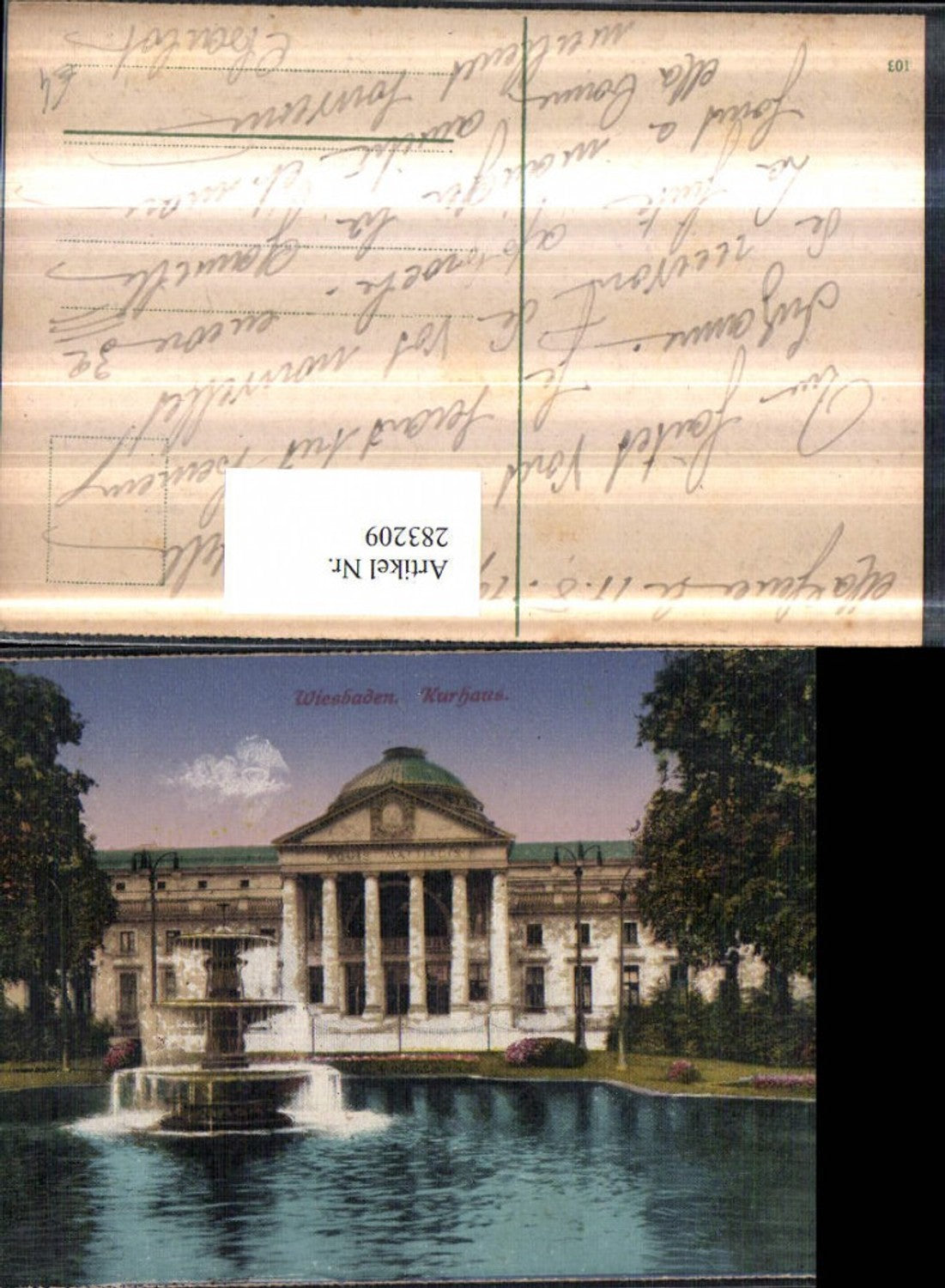 283209,Wiesbaden Kurhaus Gebäude Springbrunnen