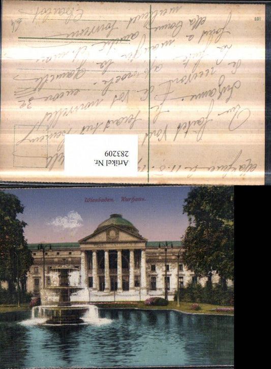 283209,Wiesbaden Kurhaus Gebäude Springbrunnen