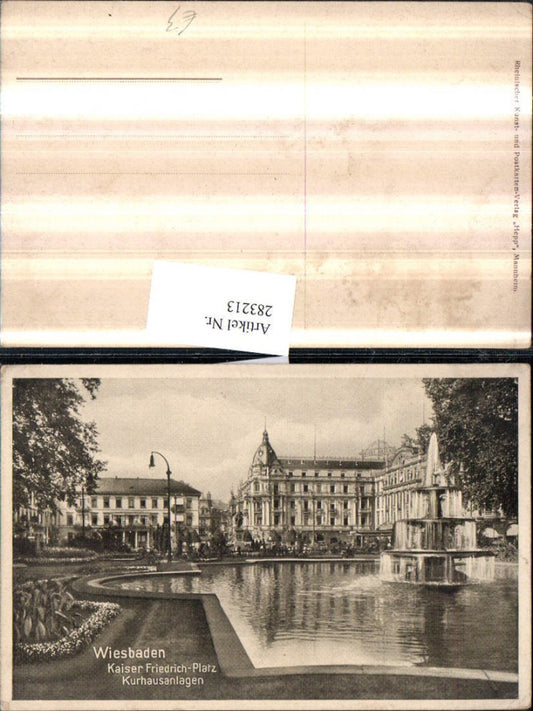 283213,Wiesbaden Kaiser Friedrich-Platz Kurhausanlagen Springbrunnen